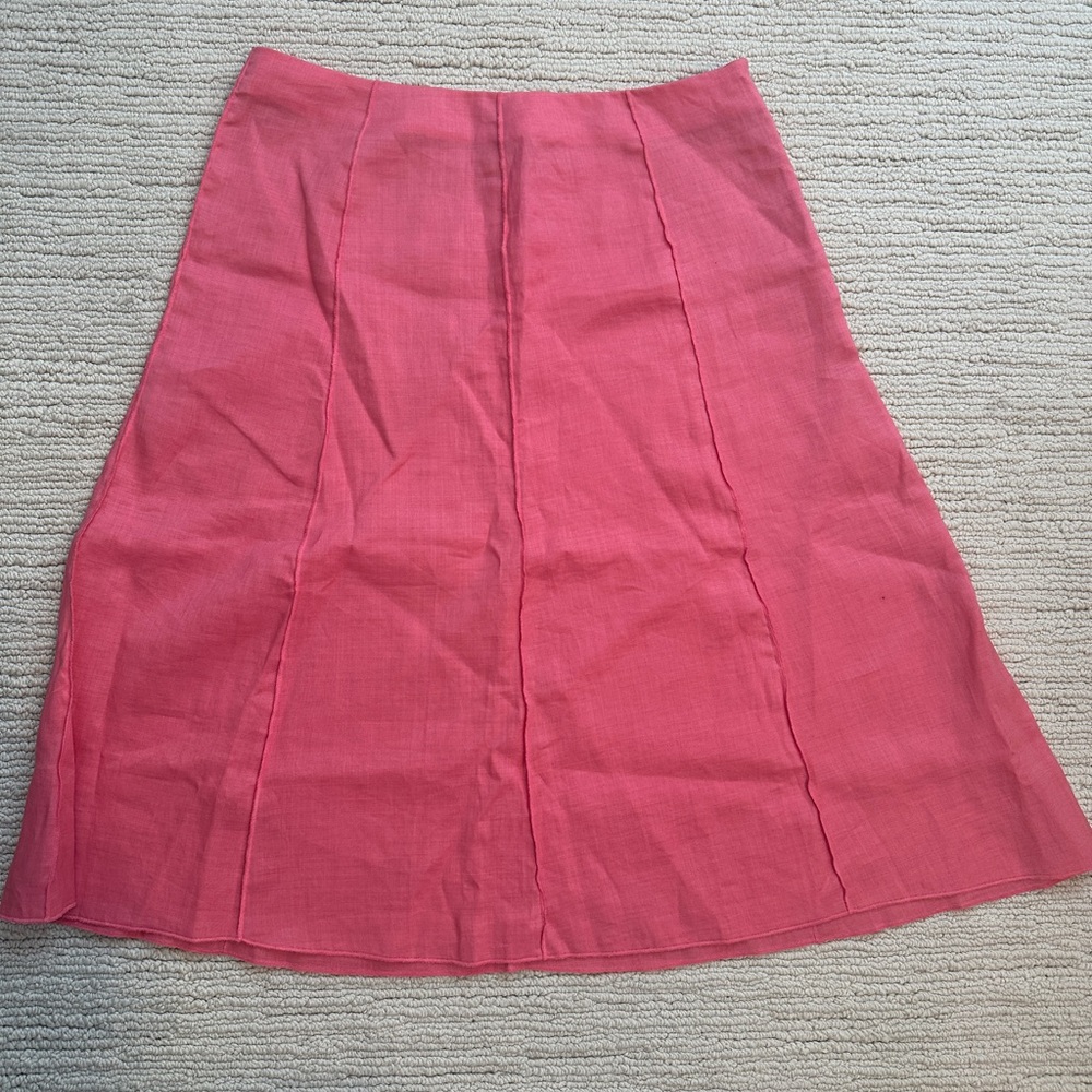 Pink Linen Skirt